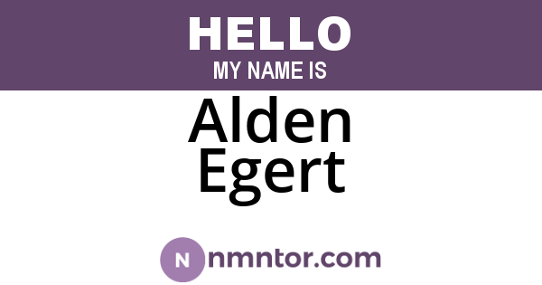 Alden Egert