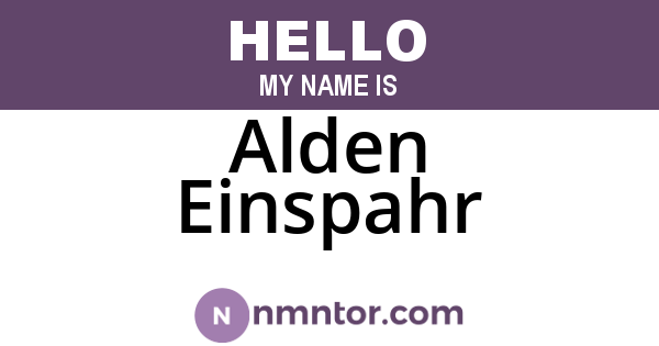 Alden Einspahr