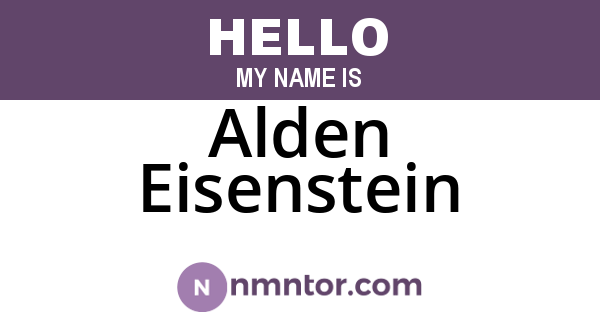 Alden Eisenstein