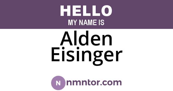 Alden Eisinger