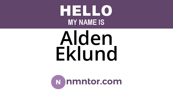 Alden Eklund