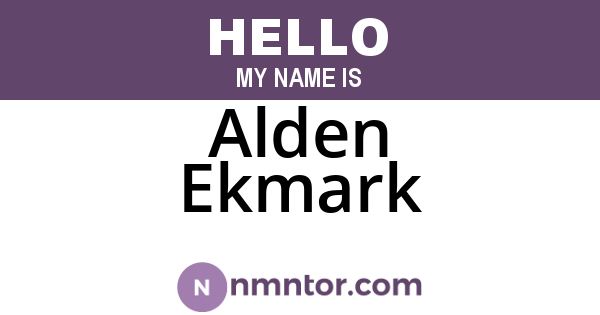 Alden Ekmark