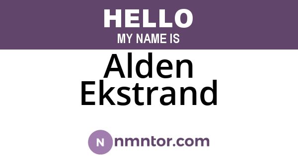 Alden Ekstrand