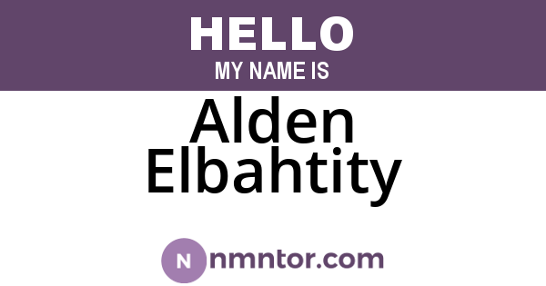 Alden Elbahtity