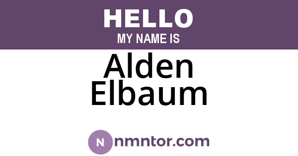 Alden Elbaum