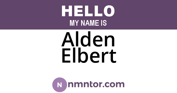 Alden Elbert