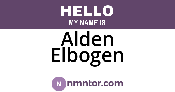 Alden Elbogen