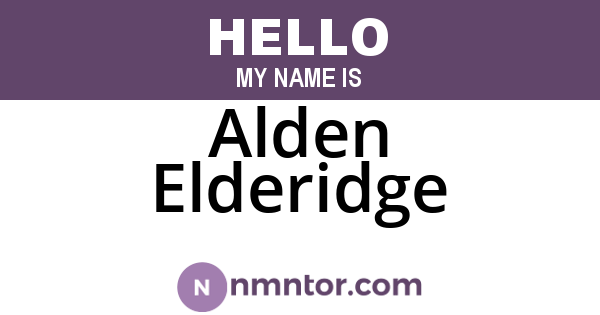 Alden Elderidge