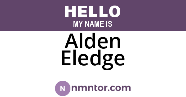 Alden Eledge