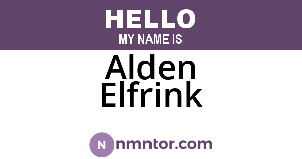 Alden Elfrink