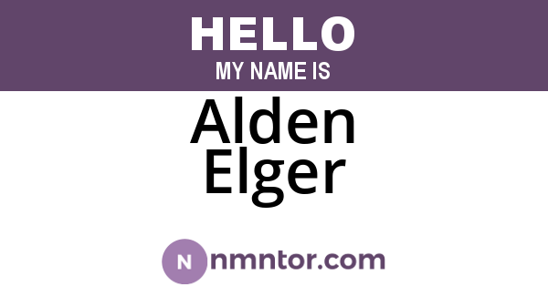 Alden Elger
