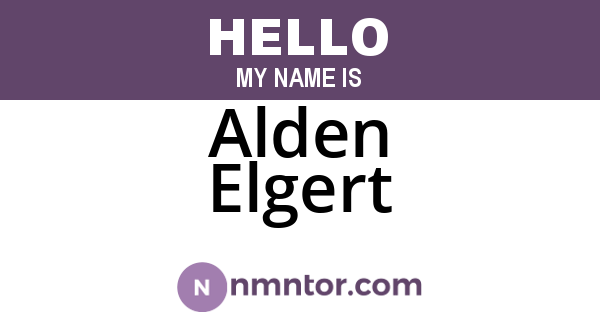 Alden Elgert