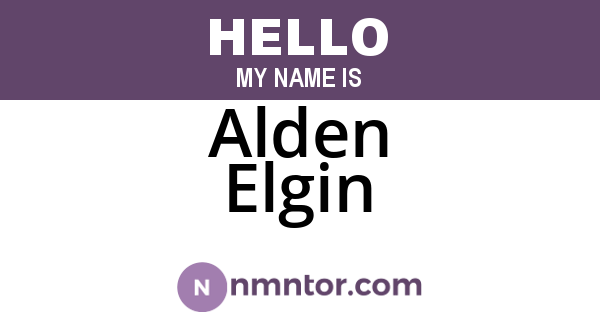 Alden Elgin
