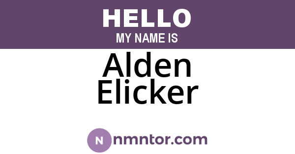 Alden Elicker