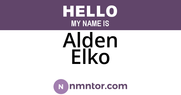 Alden Elko