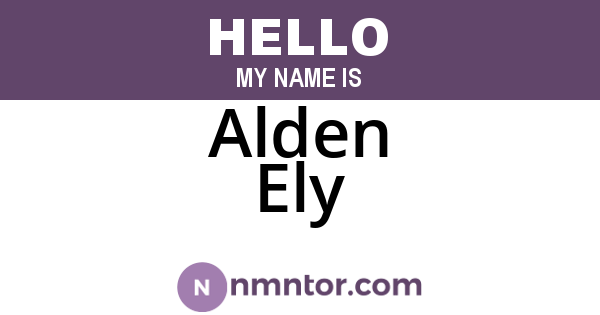 Alden Ely