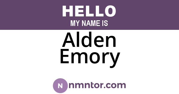 Alden Emory