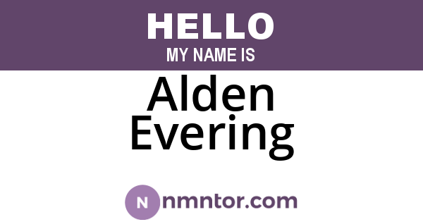 Alden Evering