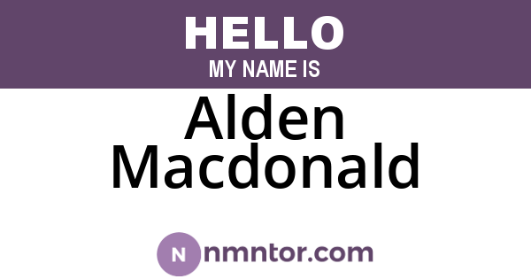 Alden Macdonald