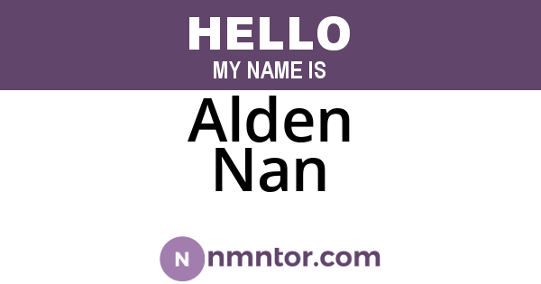 Alden Nan