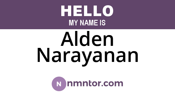 Alden Narayanan
