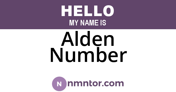 Alden Number