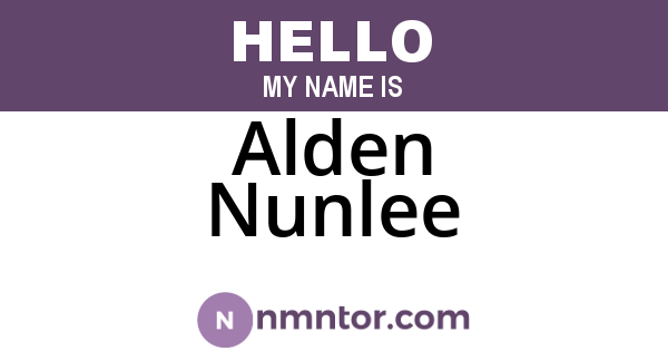 Alden Nunlee