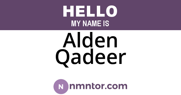 Alden Qadeer