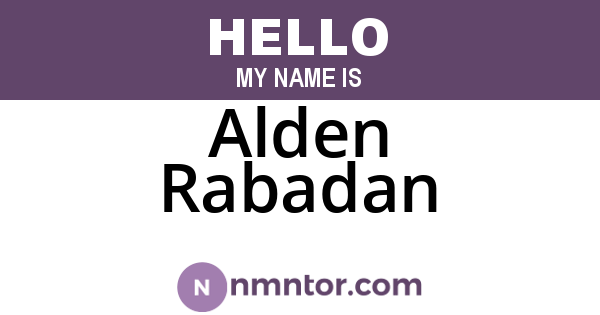 Alden Rabadan