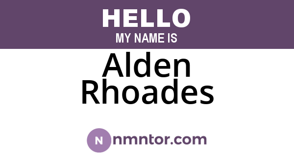 Alden Rhoades