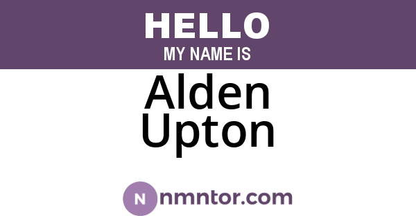 Alden Upton