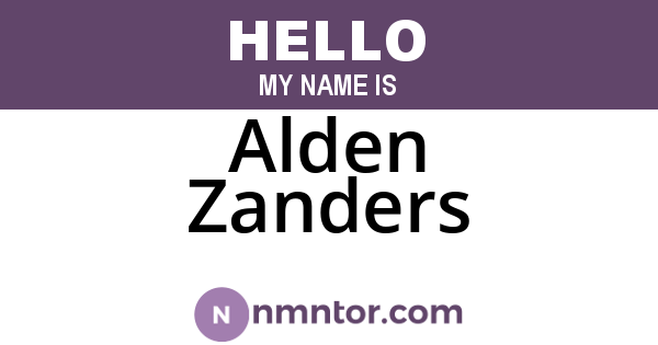 Alden Zanders