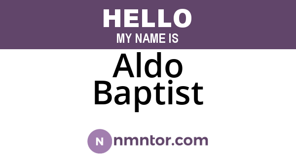 Aldo Baptist