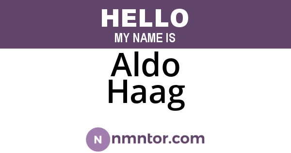Aldo Haag