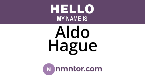 Aldo Hague