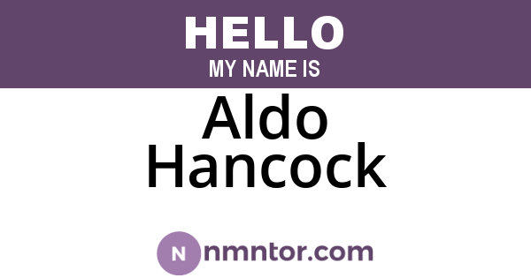 Aldo Hancock