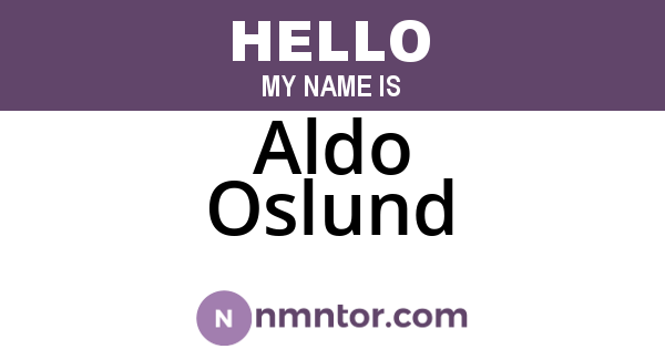 Aldo Oslund
