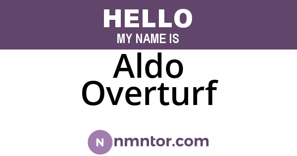 Aldo Overturf