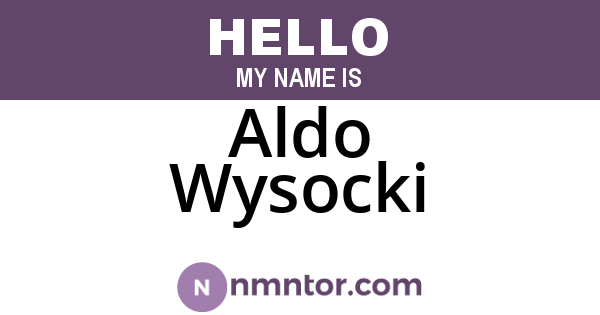 Aldo Wysocki