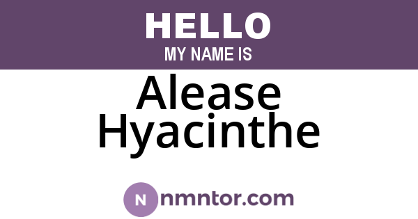 Alease Hyacinthe