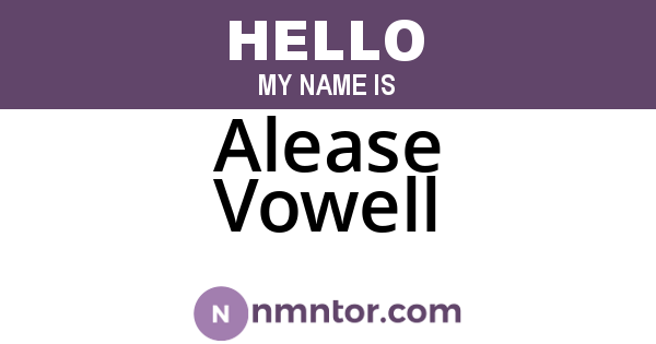 Alease Vowell