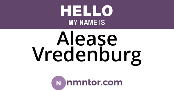 Alease Vredenburg