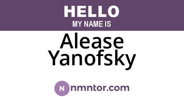 Alease Yanofsky