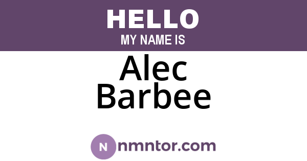 Alec Barbee