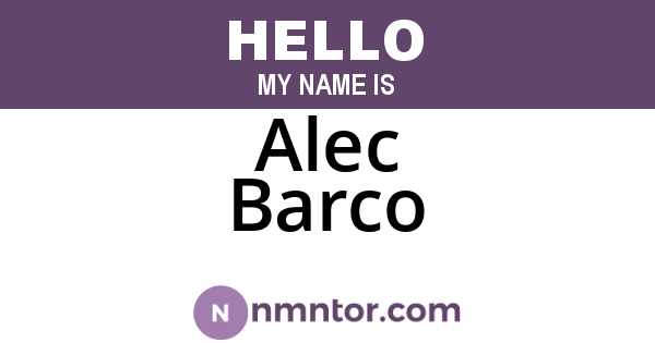 Alec Barco