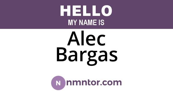 Alec Bargas