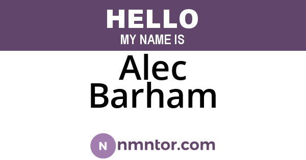 Alec Barham