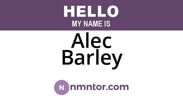 Alec Barley