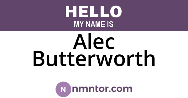 Alec Butterworth