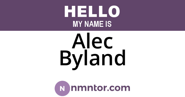 Alec Byland